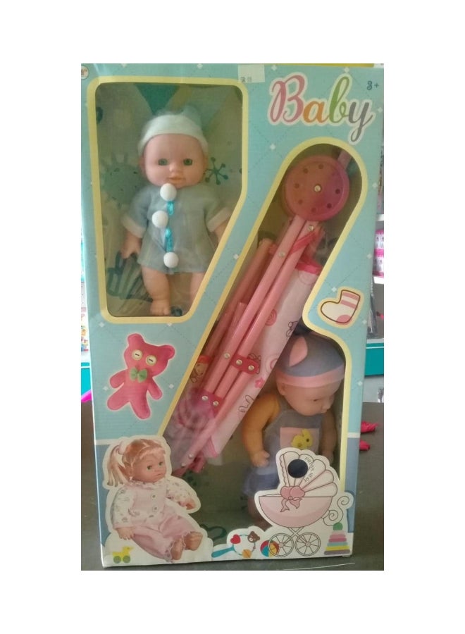 Twin Baby Doll With Trolley - Image 3