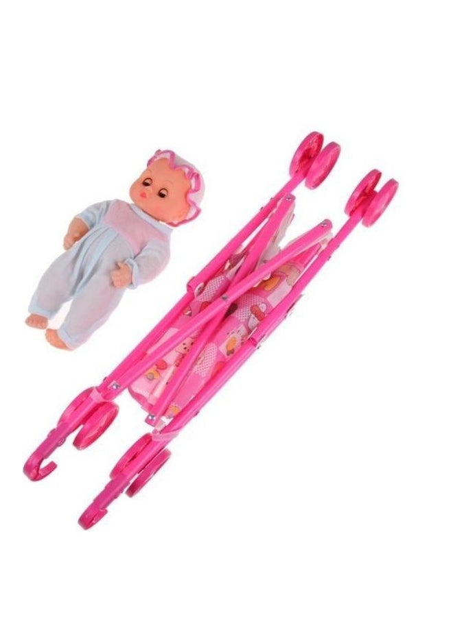 Twin Baby Doll With Trolley - Image 2