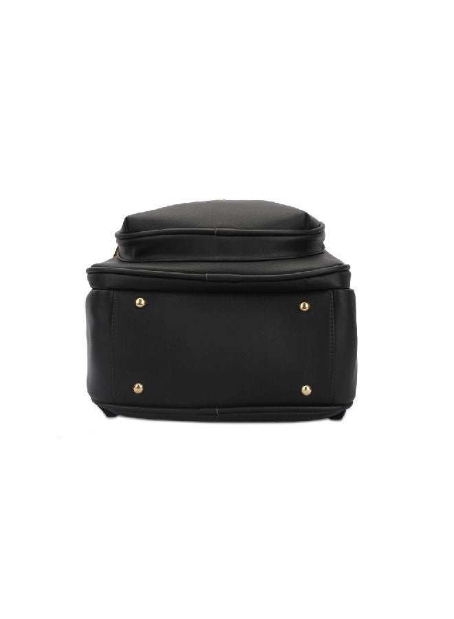 YUEJIN - Faux Leather Fashion Backpack Beige - Image 1