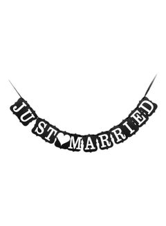Generic Creativity Just Married Bunting Wedding Garlands Black 18x11x1.5centimeter 