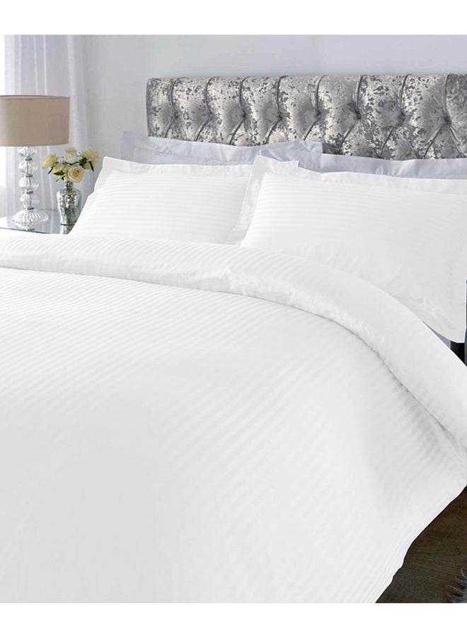 Ahmedabad Cotton 3-Piece Cotton Bedsheet With Pillow Cover Set Cotton White Double 