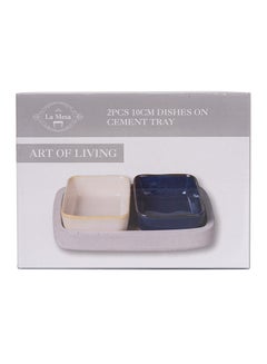 La Mesa 2-Piece Dishes On Cement Tray Navy/White 10 Centimeter  - Image 3