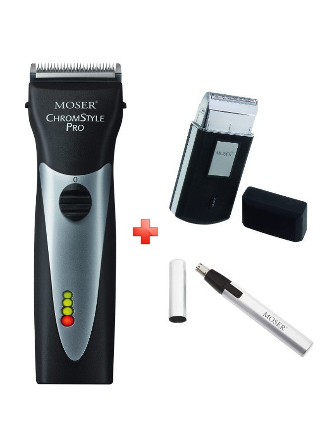 MOSER Combo Pack Hair Trimmer Black/Silver - Image 1