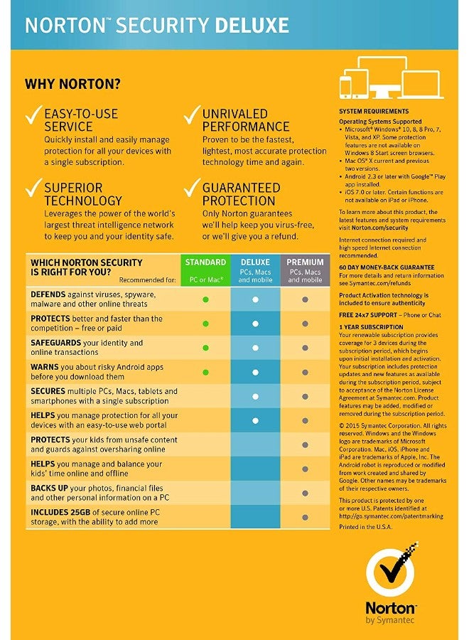 Norton - Security Deluxe 3 Devices 1 Year License - Image 1