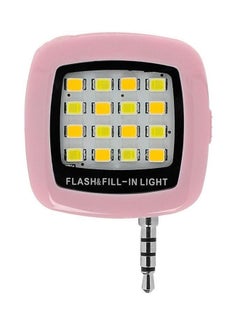 Generic 16-LED Portable Smartphone Selfie Flash Light Pink/Yellow 