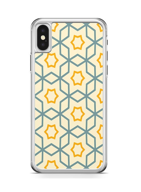 Transparent Edge Protective Case Cover For Apple iPhone X Authentic Arabic Pattern Tiles