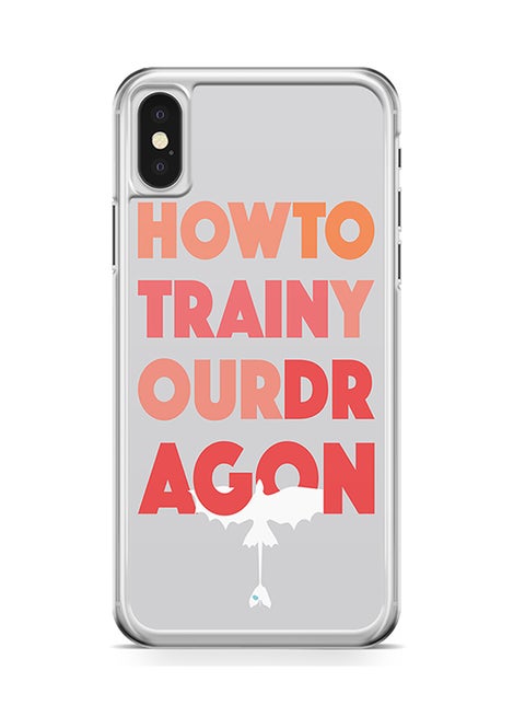 Transparent Edge Protective Case Cover For Apple iPhone X Minimal Typography How to train your dragon