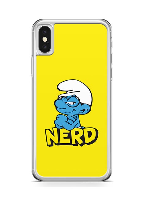Transparent Edge Protective Case Cover For Apple iPhone X Smurf Nerd Cute