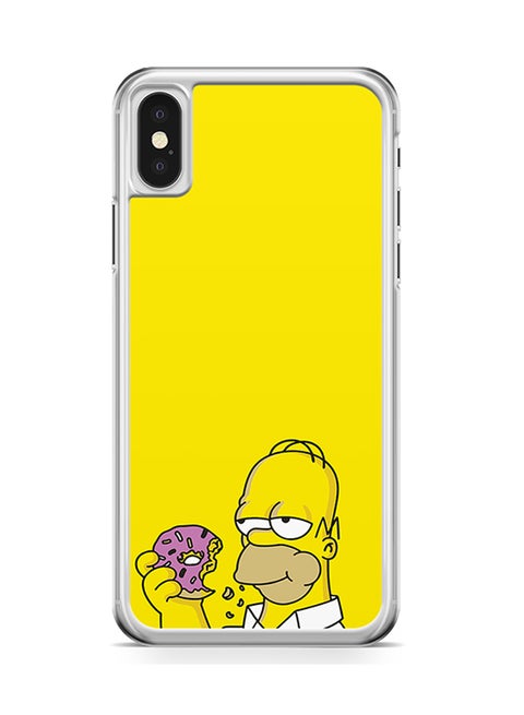 Transparent Edge Protective Case Cover For Apple iPhone X Donut Homer Simpson