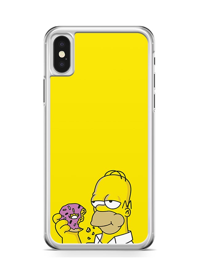 Transparent Edge Protective Case Cover For Apple iPhone X Donut Homer Simpson