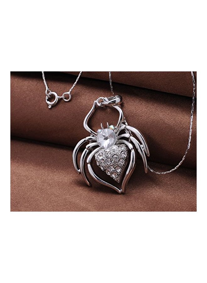 Alilang Crystal Studded Spider Pendant Necklace  - Image 2