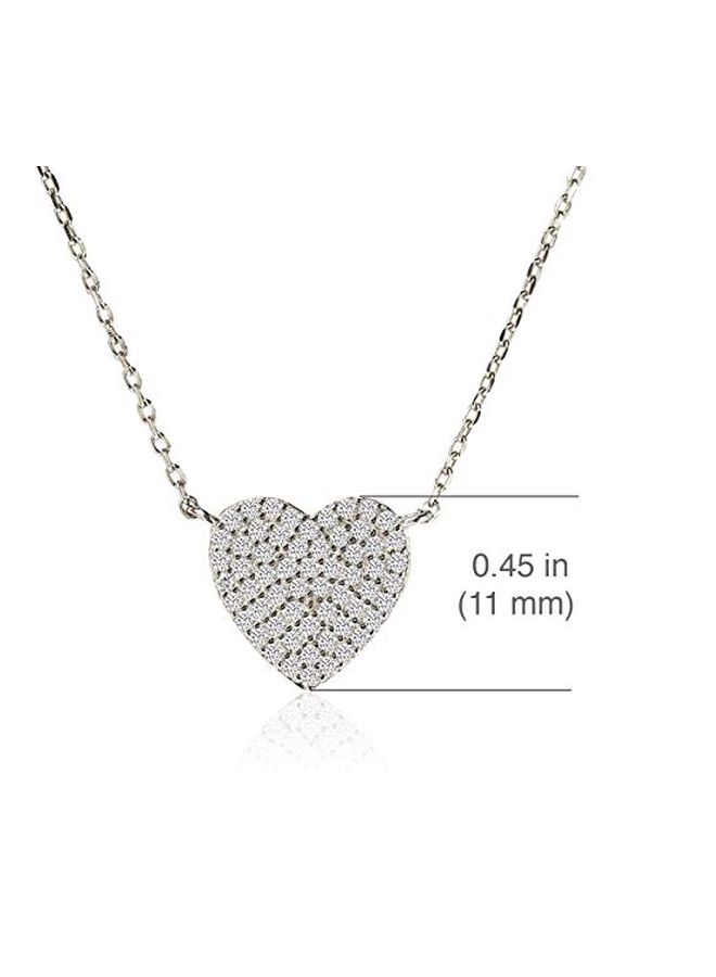 AMY O 25 Sterling Silver Cubic Zirconia Studded Heart Shaped Pendant Necklace - Image 2