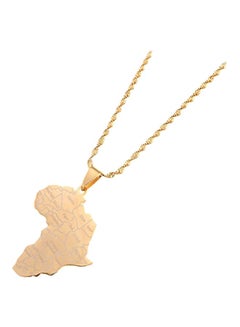 BR Gold Jewelry Stainless Steel Plated African Map Outlined Pendant Necklace  - Image 1