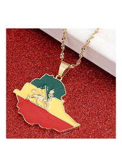 BR Gold Jewelry Brass Gold Plated Ethiopia Map Outlined Pendant Necklace  - Image 3