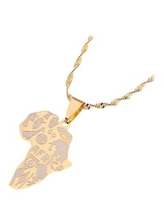 Stainless Steel Plated Africa Map Outlined Pendant Necklace