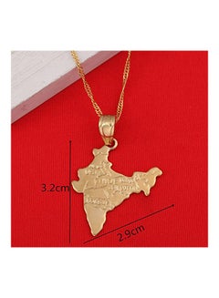 BR Gold Jewelry Brass Plated India Map Outlined Pendant Necklace  - Image 4