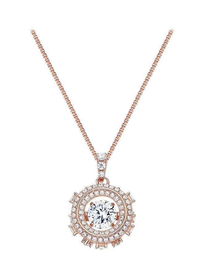 Central Diamond Center - Metal Brass Pendant Necklace - Image 1