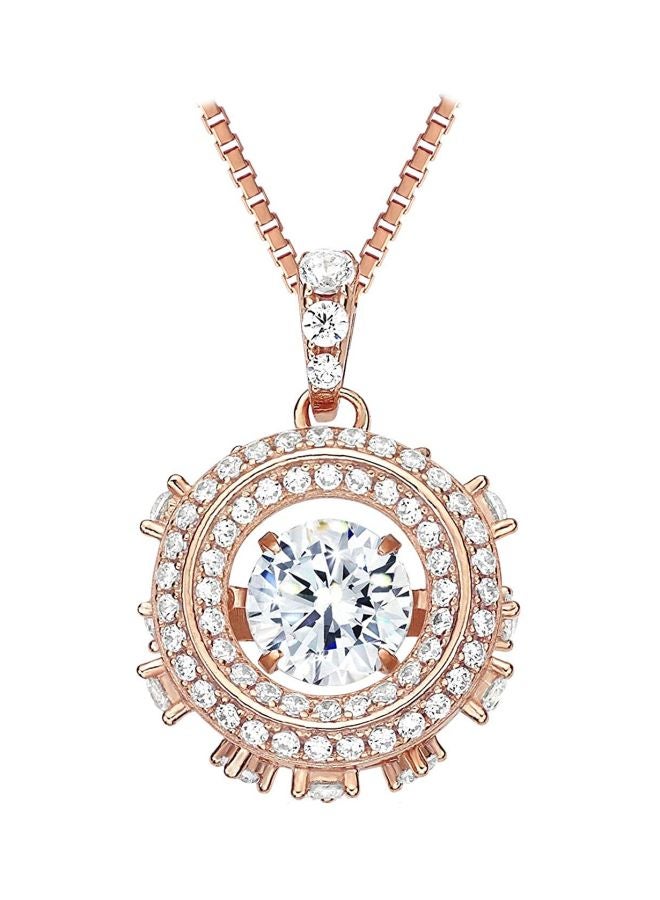 Central Diamond Center - Metal Brass Pendant Necklace - Image 1