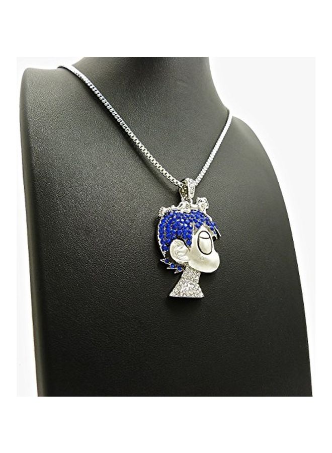 G-wood Rhinestones Studded L Uzi Cartoon Pendant Necklace - Image 4