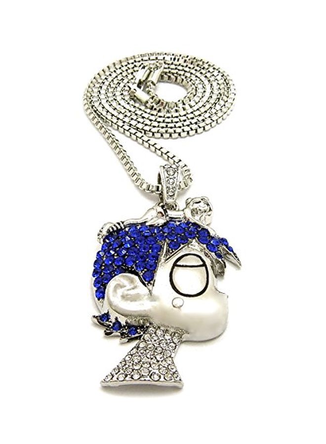 G-wood Rhinestones Studded L Uzi Cartoon Pendant Necklace - Image 3
