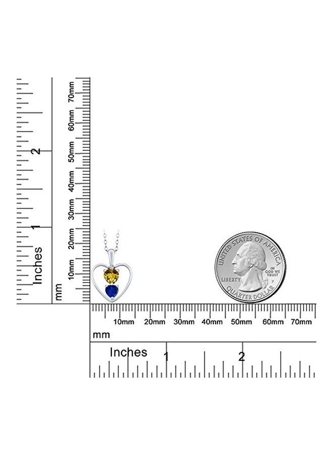 جم ستون كينج قلادة من الفضة الإسترليني عيار 925 بدلاية مرصعة بالسترين والياقوت المصطنع والتوباز - Image 3