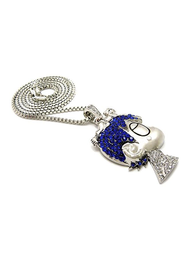 G-wood Rhinestones Studded L Uzi Cartoon Pendant Necklace - Image 2
