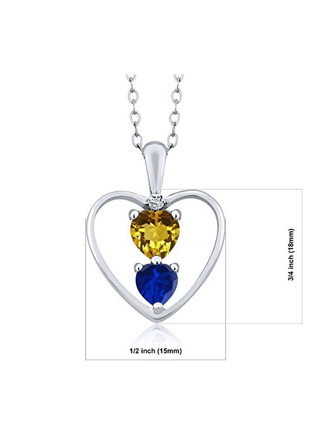 جم ستون كينج قلادة من الفضة الإسترليني عيار 925 بدلاية مرصعة بالسترين والياقوت المصطنع والتوباز - Image 2