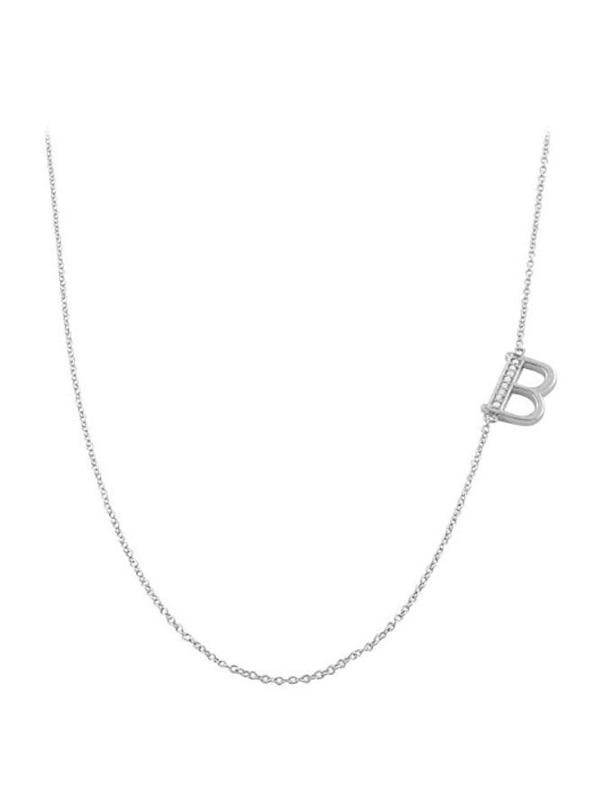 كول جوليري قلادة من الفضة الإسترليني عيار 925 بدلاية جانبية على شكل حرف استهلالي مطلية بالروديوم ومرصعة بالزركونيا المكعبة - Image 1