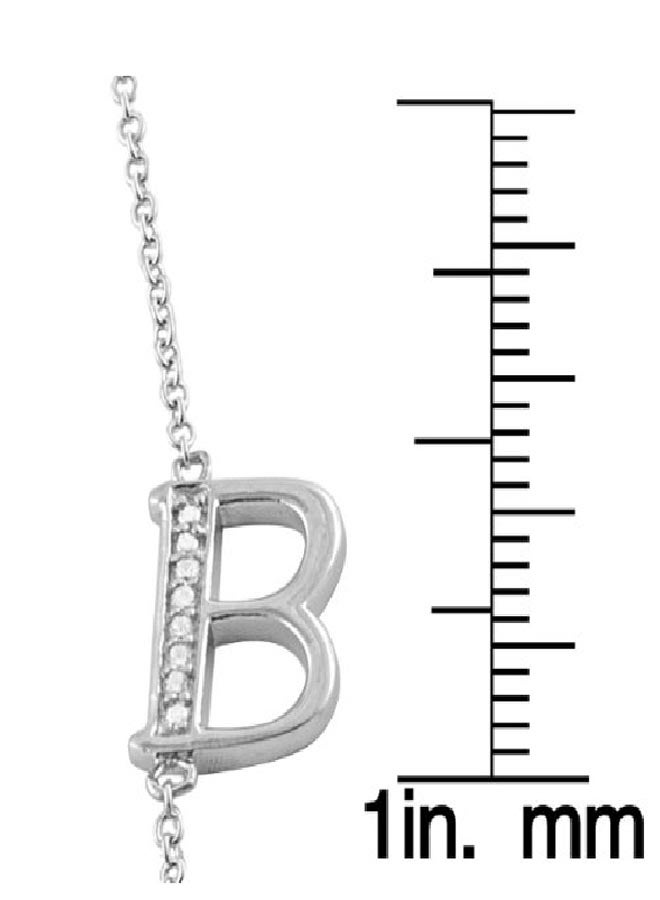 كول جوليري قلادة من الفضة الإسترليني عيار 925 بدلاية جانبية على شكل حرف استهلالي مطلية بالروديوم ومرصعة بالزركونيا المكعبة - Image 3