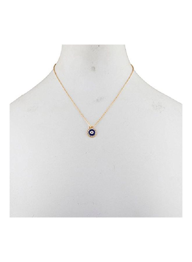 Lux Accessories Brass Eye Shaped Charm Pendant Necklace - Image 2