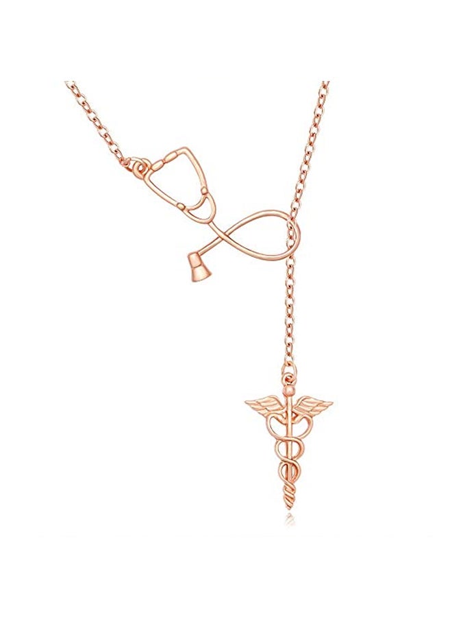 Stethoscope Mercury Scepter Lariat Necklace
