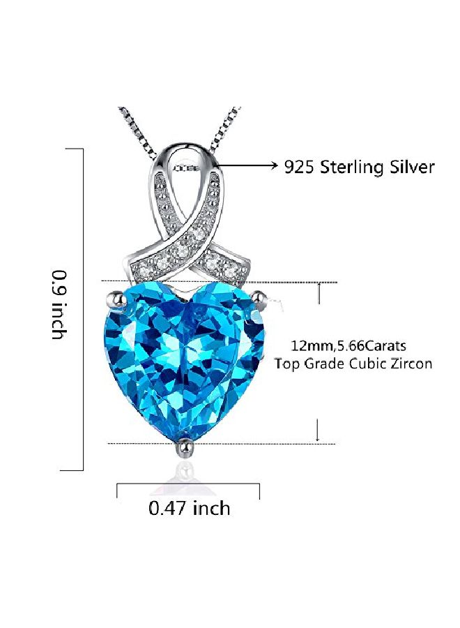 MABELLA 925 Sterling Silver Topaz And Cubic Zirconia Studded Pendant Necklace - Image 2