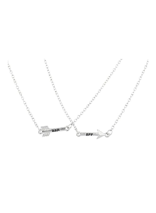 Lux Accessories 2-Piece Brass BFF Pendant Necklace  - Image 1