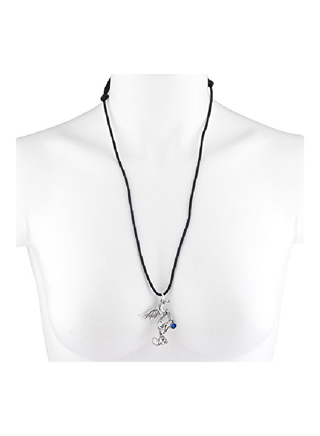 Lux Accessories - Brass Crystal Studded Dragon Pendant Necklace - Image 1