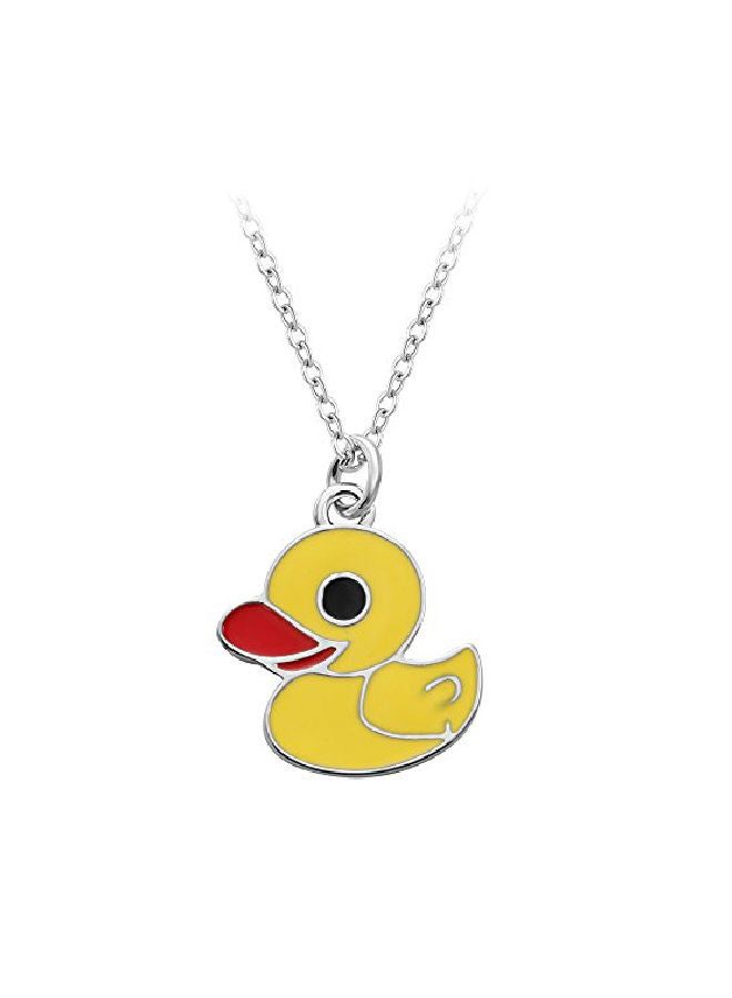 SENFAI - Rhodium Plated Duck Pendant Necklace - Image 1
