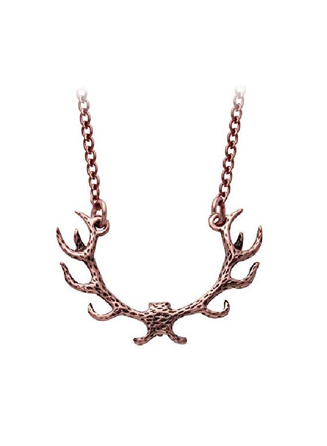Stone Studded Antlers Pendant Necklace