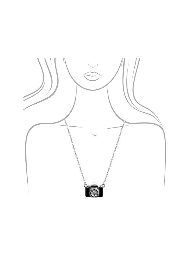 سبيننج دايزي قلادة بدلاية مطلية بالفضة على شكل كاميرا كلاسيكية بفيلم - Image 4