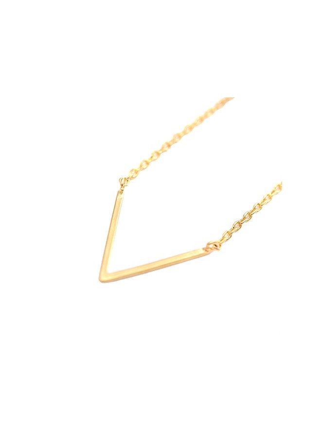 SpinningDaisy Gold Plated Handcrafted V Necklace - Image 2