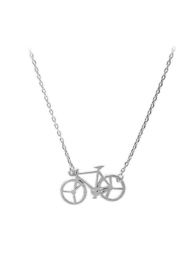 SpinningDaisy Silver Plated Old Bicycle Pendant Necklace - Image 1