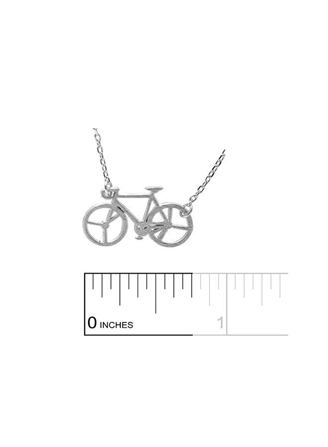SpinningDaisy Silver Plated Old Bicycle Pendant Necklace - Image 3