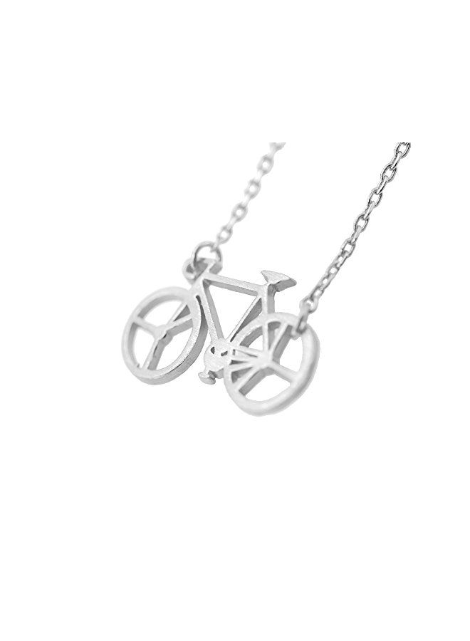 SpinningDaisy Silver Plated Old Bicycle Pendant Necklace - Image 2
