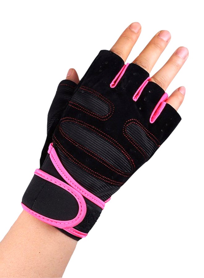 Half Finger Sports Exercise Weightlifting Wrist Strap Non-Slip Gloves 10X24cm - Image 3