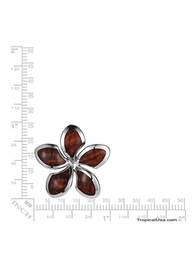 Tropical USA 925 Sterling Silver Plumeria Pendant Necklace  - Image 2