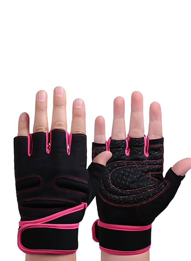 Half Finger Sports Exercise Weightlifting Wrist Strap Non-Slip Gloves 10X24cm - Image 2