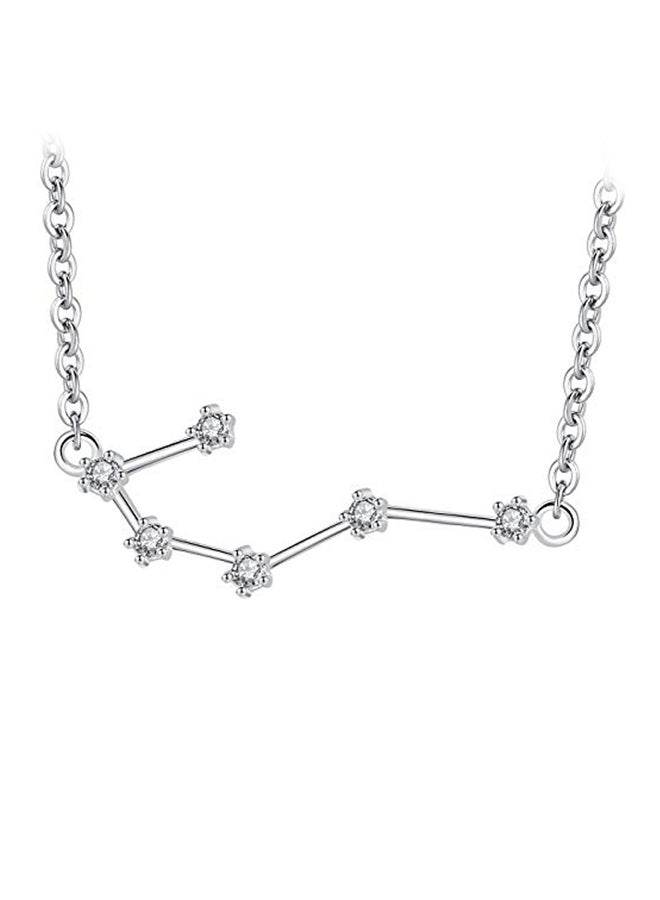 VIKI LYNN - 925 Sterling Silver Cubic Zirconia Studded Cancer Zodiac Necklace - Image 1