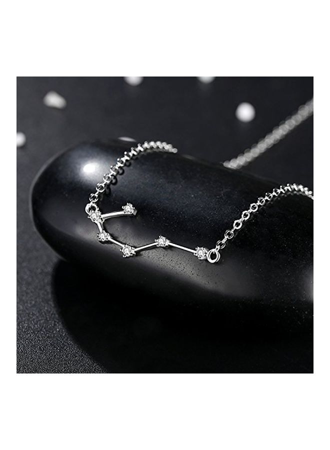VIKI LYNN - 925 Sterling Silver Cubic Zirconia Studded Cancer Zodiac Necklace - Image 1
