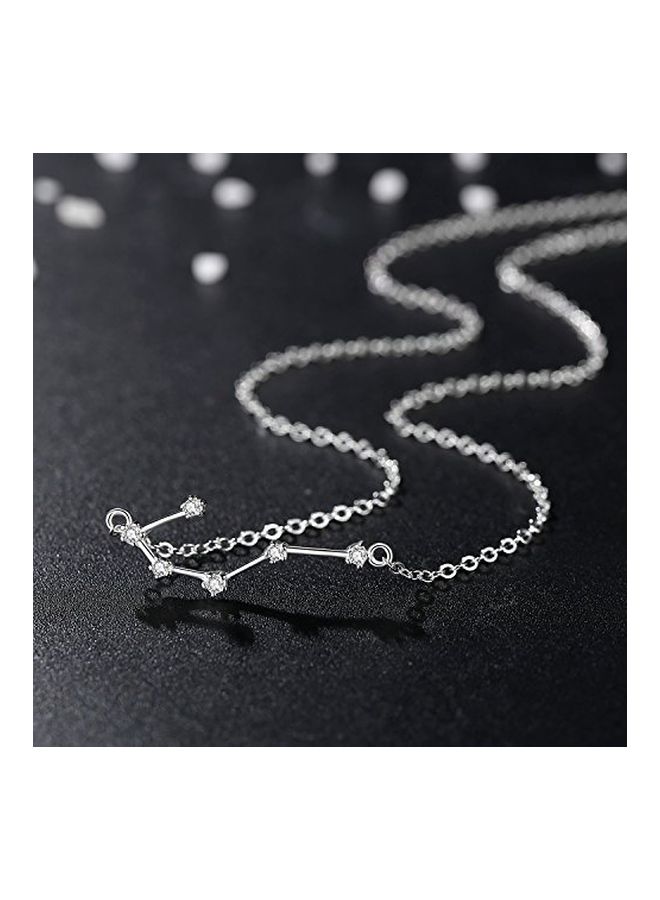 VIKI LYNN - 925 Sterling Silver Cubic Zirconia Studded Cancer Zodiac Necklace - Image 1