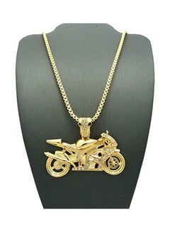 Bitter Sweet Store Gold Plated Cubic Zirconia Studded Motorcycle Pendant Necklace  - Image 3