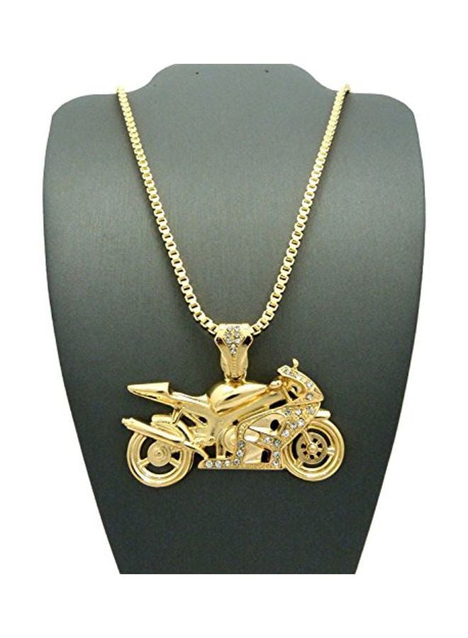 بيتر سويت ستور قلادة مطلية بالذهب ومزوّدة بدلاية على شكل درّاجة نارية مرصّعة بالزركونيا المكعبة - Image 3