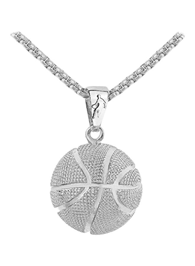 Stainless Steel Basketball Pendant Necklace - v1552045569/N21636324A_1